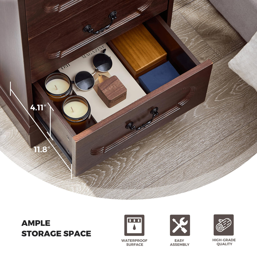 Cherry 3 Drawer Dresser with Charging Station L62431
