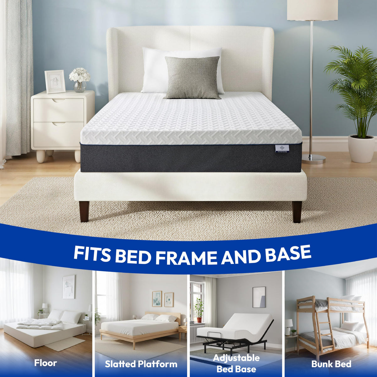 10 Inch Gel-Infused Green Tea Memory Foam Twin Mattress G649