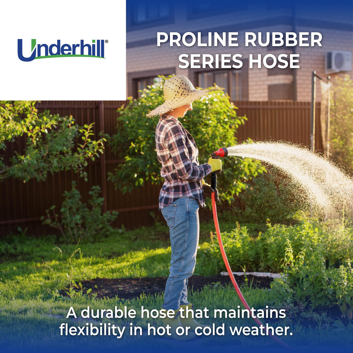 Heavy-Duty Rubber Garden Hose 3/4 Inch x 100 ft Red Q1177