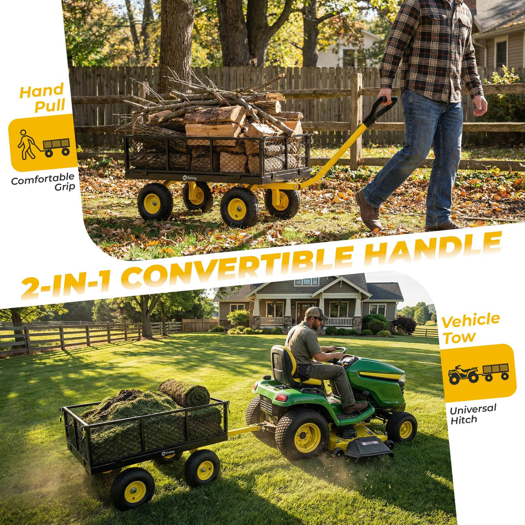 Steel Garden Cart 1000 lb Capacity Removable Sides N13980