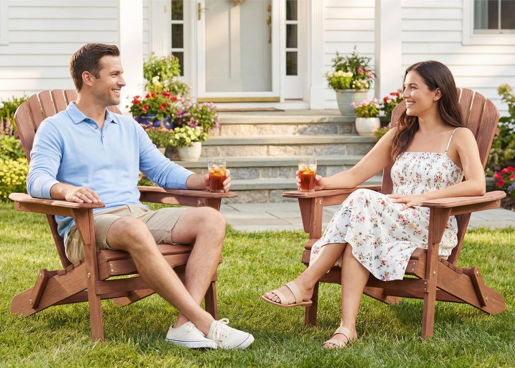 Wooden Folding Adirondack Chair Set of 2 Q184