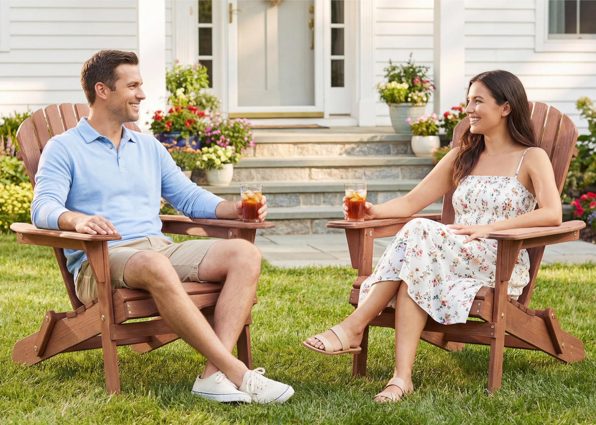 Wooden Folding Adirondack Chair Set of 2 Q184
