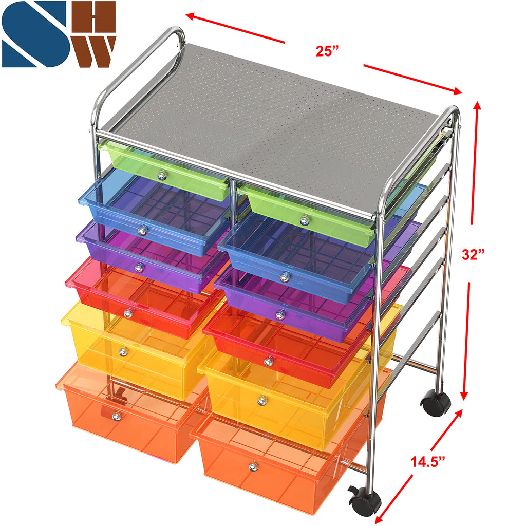 12 Drawers Rolling Utility Cart Organizer J631