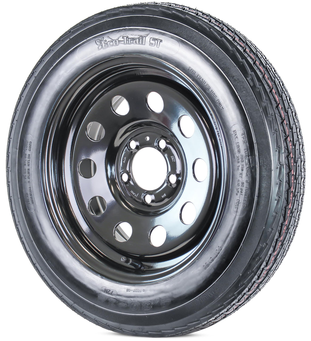 2-Pack Trailer Tire Rim Assembly 4.80-12 5 Lug Black I986259