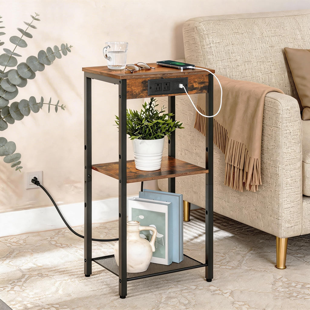 Tall End Table with Charging Station U1076