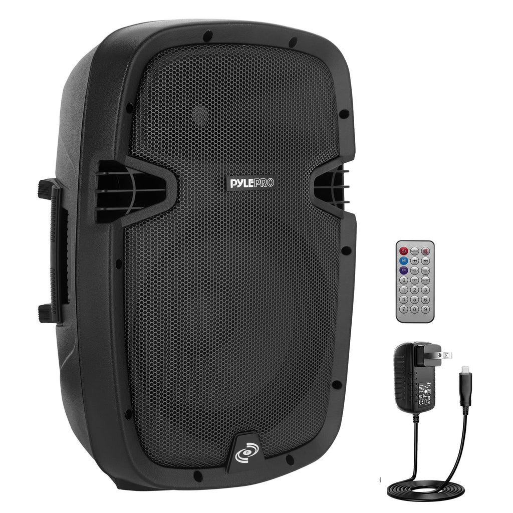1000W Bluetooth PA System Speakers with 10 Inch Subwoofer and USB, Black O12239