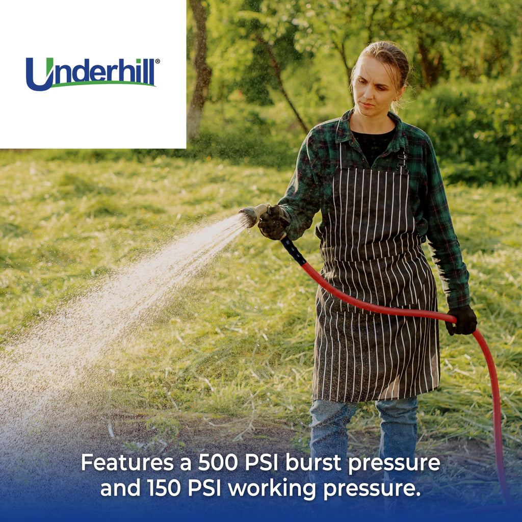 Heavy-Duty Rubber Garden Hose 3/4 Inch x 100 ft Red Q1177