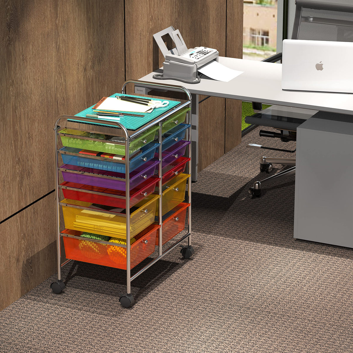 12 Drawers Rolling Utility Cart Organizer J631